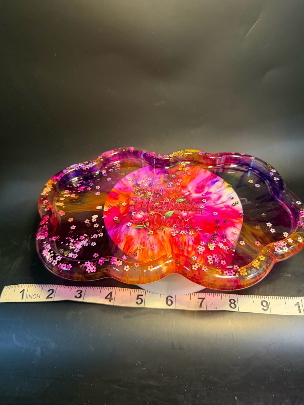 Handmade Pink Floral "Mother's Day" Decorative Resin Tray